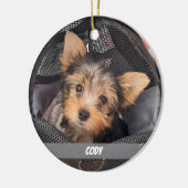 Schattigee Pet Photo Dog of Cat Pet's Name Keramisch Ornament (Links)