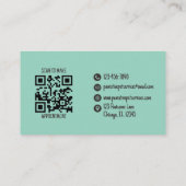 Schattigee Pet Sitter Blauwgroen Kat Hond QR Code Visitekaartje (Achterkant)