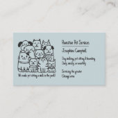 Schattigee Pet Sitter Blue Cat Dog QR-code Visitekaartje (Voorkant)