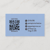 Schattigee Pet Sitter Blue Cat Dog QR-code Visitekaartje (Achterkant)
