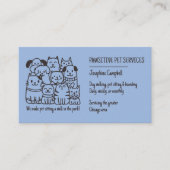 Schattigee Pet Sitter Blue Cat Dog QR-code Visitekaartje (Voorkant)