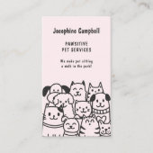 Schattigee Pet Sitter Dog Walker Groomer Blush Pin Visitekaartje (Voorkant)