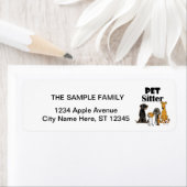 Schattigee Pet Sitter Hond en Kat Cartoon Etiket (Insitu)