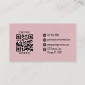 Schattigee Pet Sitter Roze Kattenhond QR-code Visitekaartje (Achterkant)