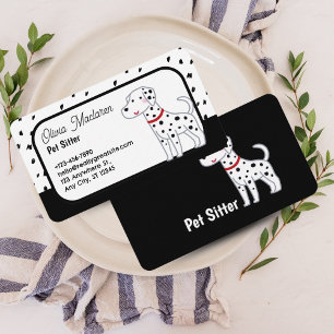 Schattigee Pet Sitter Visitekaartje – Zwart & Wit