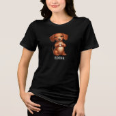 Schattigee Pet Teckel Creëer hartpootjes Tri-Blend Shirt (Voorkant)