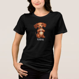 Schattigee Pet Teckel Creëer hartpootjes Tri-Blend Shirt