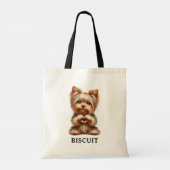 Schattigee Pet Yorkie Creëer hartpoten gepersonali Tote Bag (Achterkant)