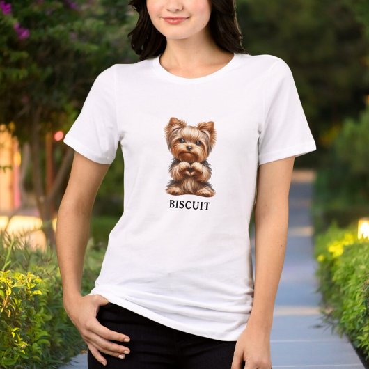 Schattigee Pet Yorkshire Terrier Creëer hartpoten Tri-Blend Shirt