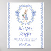 Schattigee Peter Rabbit Baby shower Luier Raffle Poster (Voorkant)