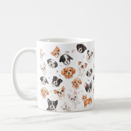 Schattigee Pets Pattern Mok - Schattig Dier (Links)