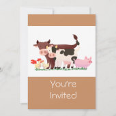 Schattigee Petting Zoo Boerderij Animal Birthday P Kaart (Voorkant)