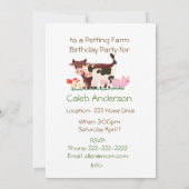 Schattigee Petting Zoo Boerderij Animal Birthday P Kaart (Achterkant)
