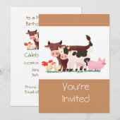 Schattigee Petting Zoo Boerderij Animal Birthday P Kaart (Voorkant / Achterkant)