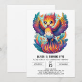 Schattigee Phoenix Wonderland Whimsical Verjaardag Kaart (Voorkant / Achterkant)