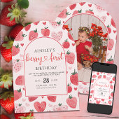 Schattigee Photo Berry Eerste Verjaardag 1e Verjaa Kaart