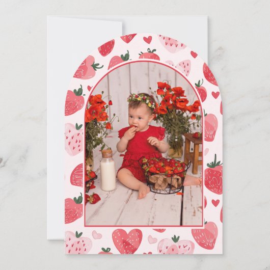 Schattigee Photo Berry Eerste Verjaardag 1e Verjaa Kaart (Achterkant)