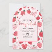 Schattigee Photo Berry Eerste Verjaardag 1e Verjaa Kaart (Voorkant)