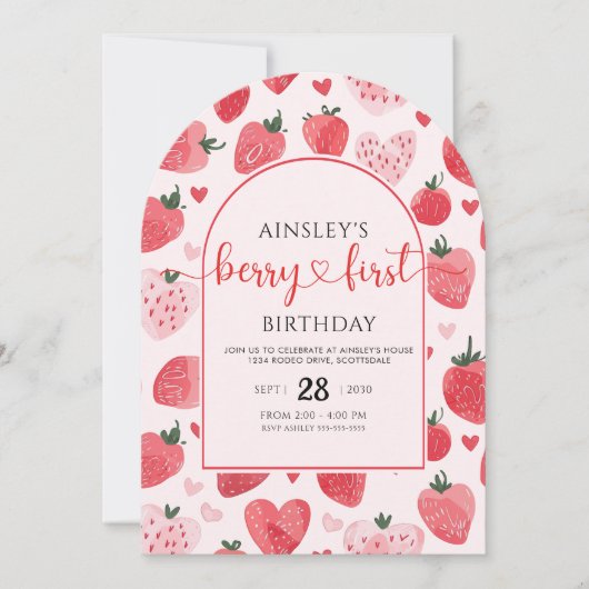 Schattigee Photo Berry Eerste Verjaardag 1e Verjaa Kaart (Voorkant)