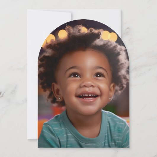 Schattigee Photo Berry Eerste Verjaardag Arch Kaart (Achterkant)