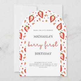 Schattigee Photo Berry Eerste Verjaardag Arch Kaart