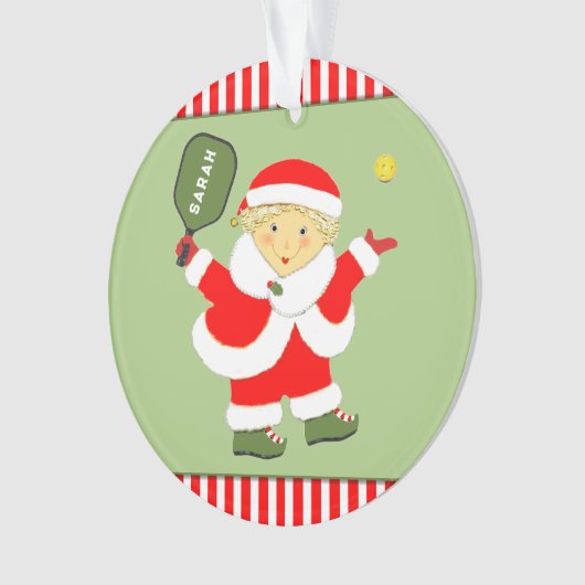 Schattigee Pickleball Christmas Keepsake Ornament (voorkant)