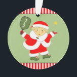 Schattigee Pickleball Christmas Keepsake Ornament<br><div class="desc">Creatief pickleball kerstcadeau met mevrouw Claus en grappig citaat. Bewerk tekst om de naam van de pickleball-speler toe te voegen.</div>