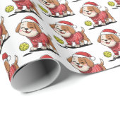 Schattigee pickleball hond met lelijke kersttrui cadeaupapier (Rol Hoek)
