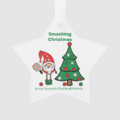 Schattigee Pickleball Merry Christmas Ornament (voorkant)