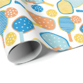 Schattigee Pickleball Paddles op wit Cadeaupapier (Rol Hoek)