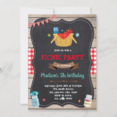 Schattigee picknick verjaardagsuitnodiging kaart (Voorkant)