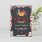 Schattigee picknick verjaardagsuitnodiging kaart (Staand voorkant)