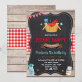 Schattigee picknick verjaardagsuitnodiging kaart (Voorkant / Achterkant)