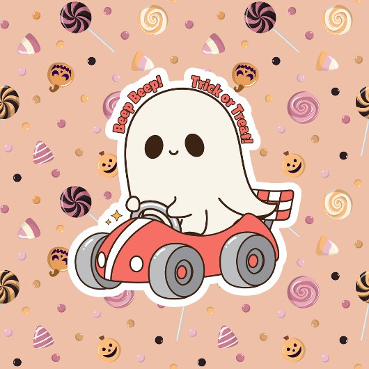 Schattigee piep piep Trick or treat Halloween Ghos Sticker