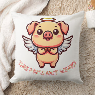 Schattigee Pig Angel Wings Cartoon Halo Kussen