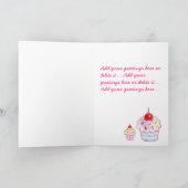 Schattigee piggy en kawaii cakes - Happy verjaarda Kaart (Binnen)