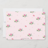 Schattigee Piggy Pink Bloemen Greenery Verjaardags Kaart (Achterkant)