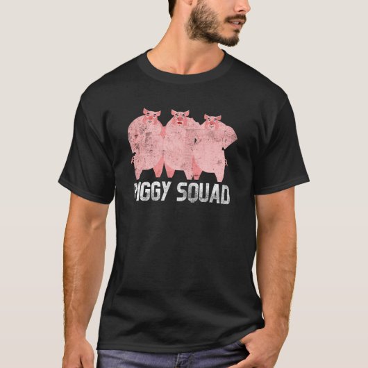 Schattigee Piggy Squad Boeren Dieren Varkens Boere T-shirt (Voorkant)