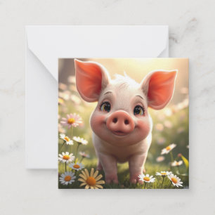 Schattigee Piglet Note-Kaart Notitiekaartje