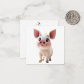 Schattigee Piglet Note-Kaart Notitiekaartje (Voorkant / Achterkant in situ)