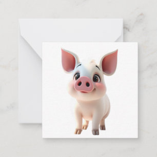 Schattigee Piglet Note-Kaart Notitiekaartje