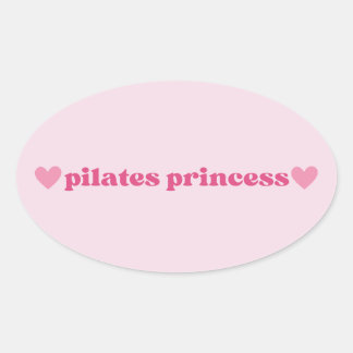 Schattigee Pilates Princess Pink Heart Design Ovale Sticker