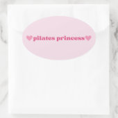 Schattigee Pilates Princess Pink Heart Design Ovale Sticker (Tas)