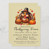 Schattigee Pilgrim Turkije Thanksgiving Diner Kaart (Voorkant / Achterkant)