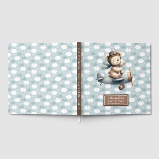 Schattigee piloot Teddy Bear gastenboek Baby showe (Volledig)