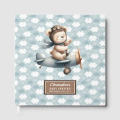 Schattigee piloot Teddy Bear gastenboek Baby showe (Voorkant)