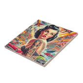 Schattigee  pin-up kunst tegeltje (Zijkant)