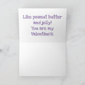 Schattigee pindakaas en gelei Valentijn cartoon Kaart (Binnen)