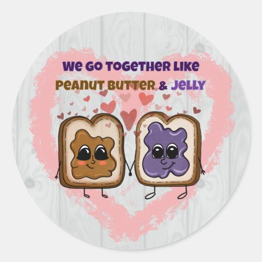 Schattigee Pindakaas & Jelly Love Hearts Stickers (Voorkant)