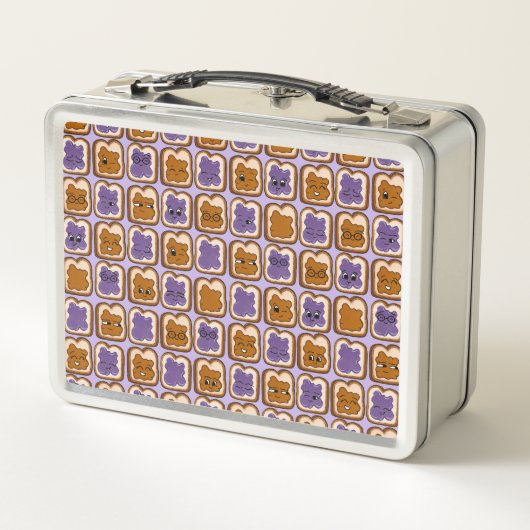 Schattigee Pindakaas & Jelly Metal Lunch Box (Achterkant)